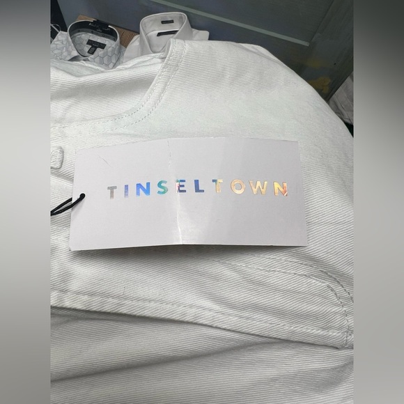 Tinseltown Hi-Rise Wide Leg White Jeans - Picture 4 of 4